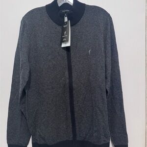 Golfino Men's Dark Gray Zip-Up Sweater